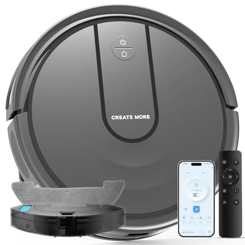 Bagotte Robot Vacuum and Mop Combo, Robotic Vacuum with 5000Pa, Schedule, 4 in 1 Robotic Vacuum Cleaner, Quiet Slim,Self-Charging,Wi-Fi/Voice/App,Perfect for Pet/Hard Floors,/Carpet