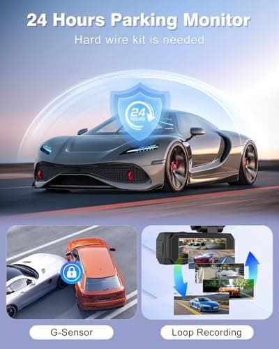 4K Dash Cam Front and Rear, Otovoda WiFi Dash Camera for Cars with App, UHD 2160P Night Vision, 2.99" IPS Screen, Dashcam with 64GB Card, 24H Parking Mode, WDR 6