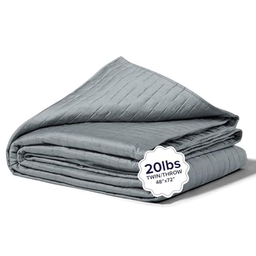 Gravity Weighted Cooling Blanket, Twin / Throw (20lbs, Grey) - Cooling Blankets for Hot Sleepers - Silky-Soft Ultra-Breathable Premium Lyocell Cover for Adults - Machine Washable, 48" x 72"