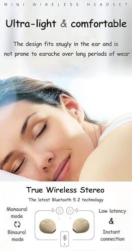 SZHTFX Invisible Earbuds Small Mini Wireless Bluetooth Earpiece Phone Discreet Earbud for Music, Home, Work 7