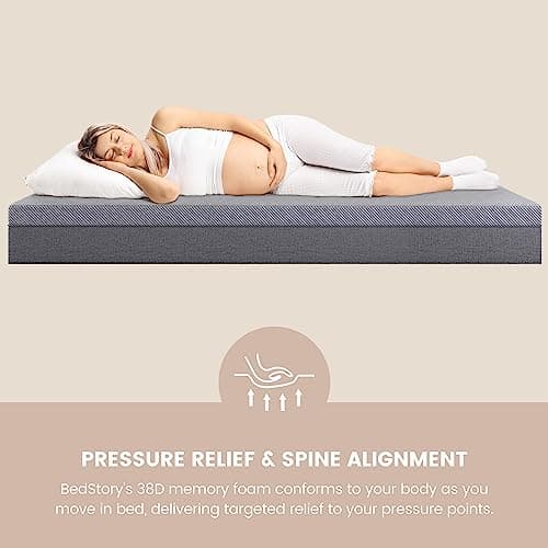 BedStory 3 inch Queen Size Memory Foam Mattress Topper, Pain-Relief Extra Firm Bed Topper, Copper/Gel/Bamboo Charcoal/Green Tea Infused Cooling Pad, 500 GSM Knitted Cover, CertiPUR-US Certified 5