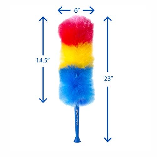 Kitchen + Home 23” inch Rainbow Static Duster - Electrostatic Feather Duster Attracts dust Like a Magnet! 6