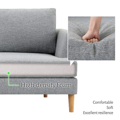 Small Loveseat Sofa for Living Room - 70'' Grey Couch with USB for Bedroom and Office - Modern Love Seat Sofa Deep Seating for Apartment Furniture - Comfy Two Seater Couches Sleeper Sofas (Gray) 5