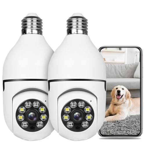 UPULTRA Light Bulb Security Camera Outdoor 2packs HD Wireless 5GHz/2.4GHz WiFi Home IP Cameras E27 360 Degree Panoramic,Motion Detection and Alarm,Two-Way Audio,Night Vision