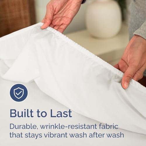 Queen Fitted Bed Sheet - Bottom Single Fitted Sheet Only - Ultra-Soft Hotel Luxury Bedding w/ 8-16 Inch Deep Pockets - Breathable & Wrinkle Free - Easy-Care, Fade & Shrink Resistant - Antique White 6