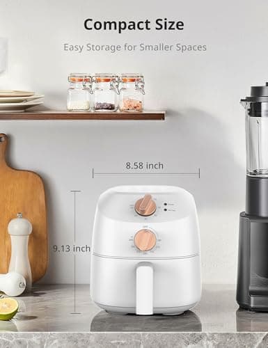 COMFEE' Compact 2.1 Quart Air Fryer with 12 Menu Options, Adjustable Timer & Temperature Control 180-400 degrees F, Dishwasher-Safe Nonstick Fry Basket 6