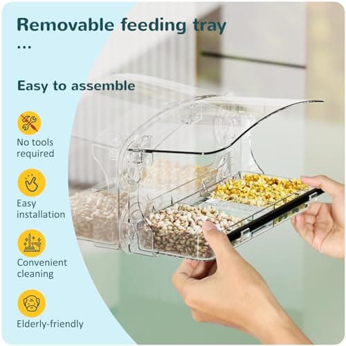 MrCrafts Window Bird Feeder with Strong Suction Cups, Clear Window Bird feeders for Viewing, Bird Feeders for Outdoors Outside,Multiple Bird Types 6