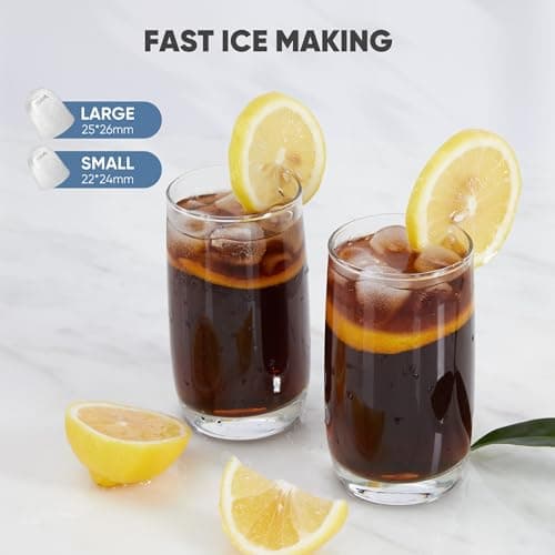 DUMOS Ice Makers Countertop with Handle Ice Machine, Fast in 6 Mins, 26lbs in 24 Hours, Quiet Self-Cleaning, Compact Size Portable for Home, Kitchen, RV, Camping,Modern Black 5