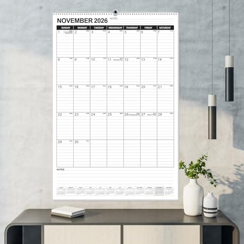 OuMuaMua Extra Large Wall Calendar 2026, 30" X 20" Vertical Jumbo Wall Calendar 2026-2027,18-Month Hanging Planner Wall From 2026 Jan - 2027 Jun with Spiral Bound For School Home Office Organizing 5