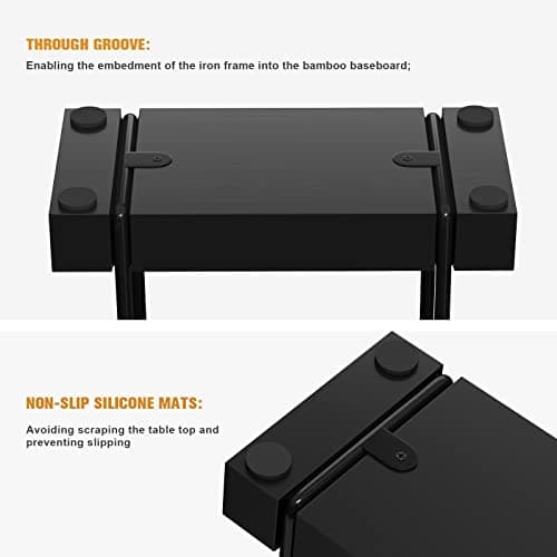 Wican Napkin Holder for Table, Bamboo Iron Standing Napkin Dispenser for Kitchen Dining Farmhouse Cocktail Picnic Bar Rustic Wood Holders for Paper Mail Bills Suitable for All Dining Room Decors Black 5