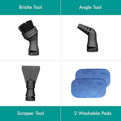 Kenmore SM2050 2-in-1 Steam Mop Hard Floor Cleaner with 2 Modes & 2pcs Washable Pads for Carpets, Rugs and Upholstery, Green 6