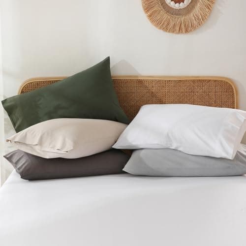 Bedlifes 100% French Linen Pillowcases Queen Size 20x30 Inch, Set of 2 - Natural Soft, Breathable & Moisture-Wicking,Envelope Closure,Easy Care(Linen) 8