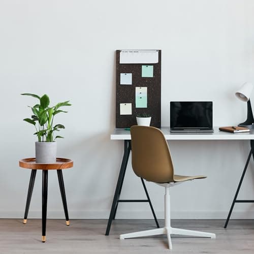 KGPLOME Plant Stand Indoor,Mid Century Walnut Wood Plant Table, Heavy Duty Metal Tall Flower Pot Stand,Modern Round Small Side End Table With Raised Design(12"x17") 6