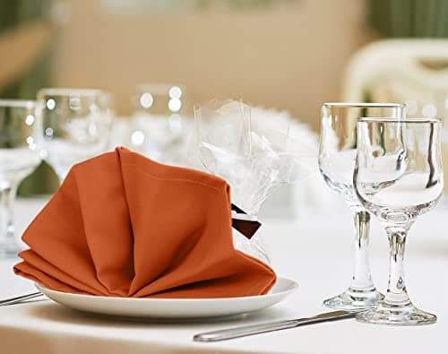 Utopia Kitchen Orange Cloth Napkins [12 Pack, 18x18 Inch] Absorbent Cotton Blend Washable and Reusable for Halloween, Thanksgiving, Dinner, Restaurant, Lunch, Wedding and Hotel 7
