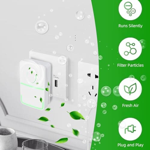 6Pack Plug in Air Purifier with Negative Ion Technology, Filterless Air Ionizers for Home, Quiet Air Freshener for Odors, Smoke, Dust Mites, Pets - for Bedroom, Office, Bathroom, Kitchen 7