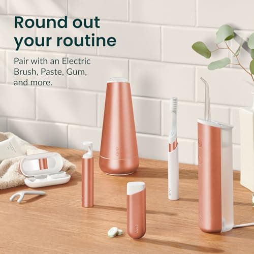 quip Water Flosser with Replacement Tip - Cordless Water Flosser with Adjustable Pressure - Teeth Cleaner Pick with 360 Degree Rotating Replaceable Tip, Rechargeable Water Dental Pick - Copper 7