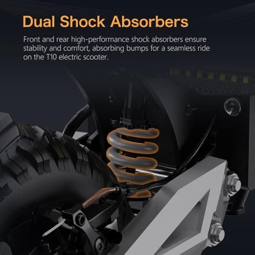 T10 Adult Electric Offroad Commuter Scooter - 30 MPH Fastest, 900W, 30-Mile Long Range, 11" Off-Road Tires, 48V 13.5Ah Battery 5