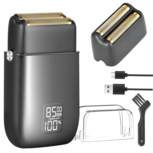 Electric Razor for Men, Electric Foil Shavers, 3-Speed Foil Shaver with Double Floating Blades, IPX7 Waterproof Wet/Dry Shaver, 90 Min Runtime, LED Display, Travel Lock, Gifts for Men