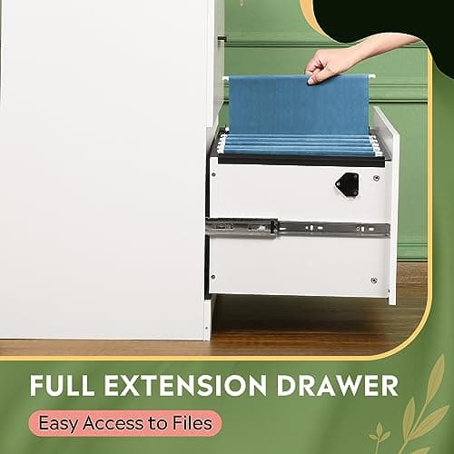 DEVAISE 2-Drawer Wood Lateral File Cabinet with Lock for Home Office, White 5
