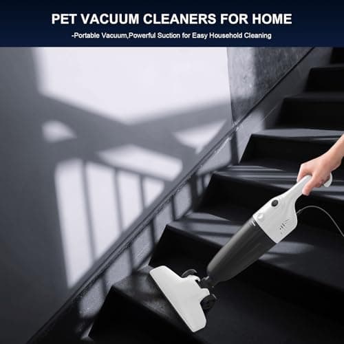 FUNCCUBE Stick Vacuum Cleaner, Corded 2-in-1 Lightweight Vacuum with Powerful Suction, Washable HEPA Filter, Handheld & Upright for Pet Hair, Carpet, Hardwood Floor & Home Cleaning – White MC607C 5