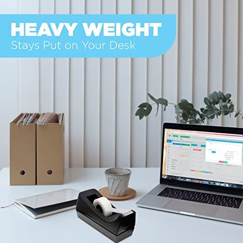 Desktop Tape Dispenser - Non-Skid Base - Weighted Tape Roll Dispenser - Perfect for Office Home School (Tape not Included) 2 Pack 6