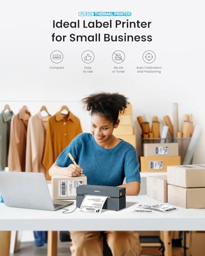 POLONO Bluetooth Thermal Shipping Label Printer, Wireless 4x6 Shipping Label Printer for Small Business, Support iOS, Android, Windows, Mac. Compatible with Amazon, Ebay, Shopify, Etsy, USPS (Grey) 6