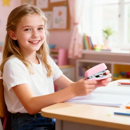 Mini Stapler with Staples, 2025 Cute Small Stapler for Desk, Portable Mini Staplers with Remover Function, Ideal Gift for Students, Home, Office & School Supplies (Pink) 6