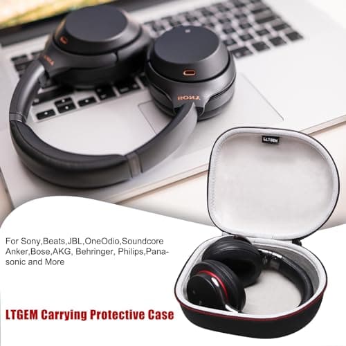 Headphone Headset Case Compatible with JBL, Beats, Sony, Soundcore Anker, Raycon, TOZO, SteelSeries, Logitech, Jabra, Bose, Audio-Technica, Sennheiser Headphones, Black+Grey 5