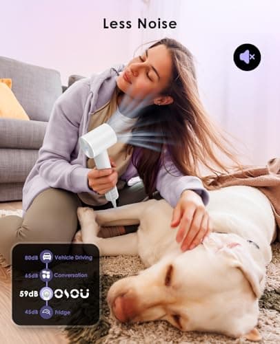 OSOU Hair Dryers, Negative Ionic Hair Dryer, High-Speed Blow Dryer with 110, 000 RPM Brushless Motor, Fast Drying Lightweight Travel Hairdryer, Low Noise Home Hair Dryer with Smooth Nozzle 6