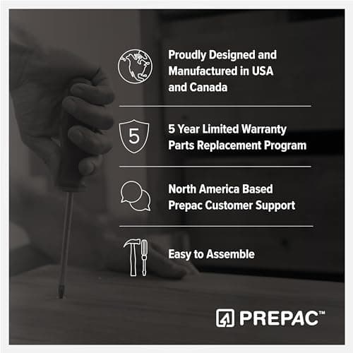 Prepac Sonoma 6-Drawer Double Dresser for Bedroom, Wide Chest of Drawers, Traditional Bedroom Furniture, 59"W x 17.5"D x 29"H, Black 9