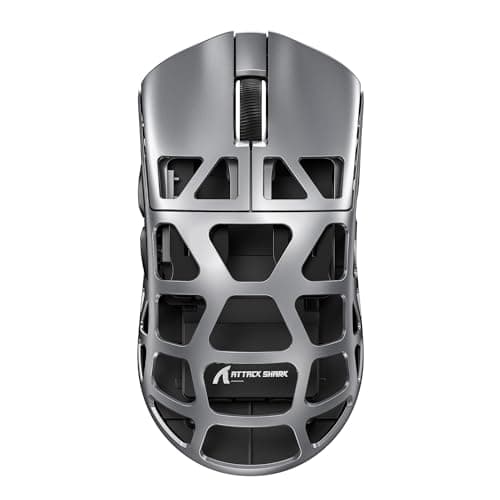 ATTACK SHARK R3 46g Superlight Wireless Gaming Mouse, Magnesium Alloy BT/2.4Ghz/Wired Computer Mouse, PAW3395 26K DPI Sensor, 8000Hz Wireless Polling Rate Programmable Mice for PC/Laptop/Mac (Grey)