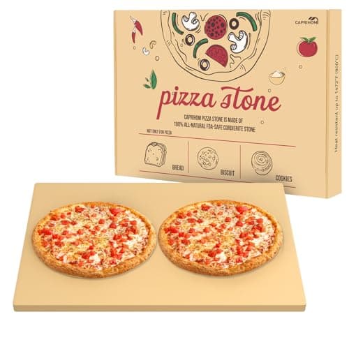 Caprihom Large Pizza Stone 20" x 13.5" for Grill Rectangular Thick (0.67”) Baking Pizza Stone for Oven Heavy Duty Cordierite, Ideal for Baking Pizzas - Includes Scaper 6