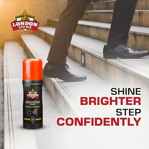 London Shine Black Liquid Shoe Polish – Instant Shine, Scuff Cover, Quick-Dry, Sponge Applicator 5