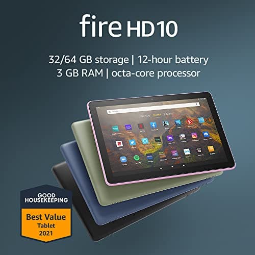 Amazon Fire HD 10 tablet, 10.1", 1080p Full HD, 32 GB, (2021 release), Black 10