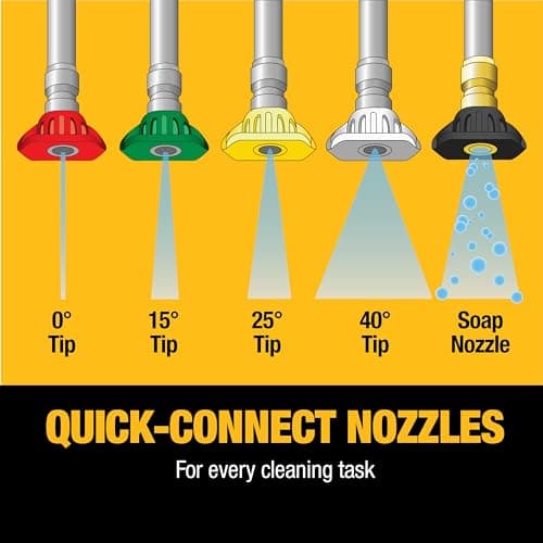 DeWalt 3300 PSI Gas Pressure Washer, 5 Nozzles, Spray Gun, Wand, 25-ft. Hose, DXPW3300-S, 49-State 5