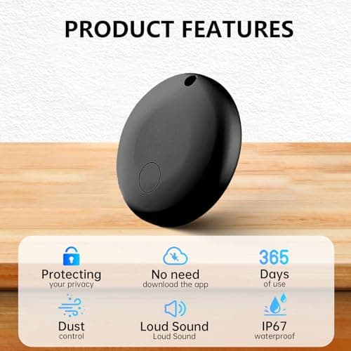 Bluetooth Tracker Android - 2 Pack, Item Finders Locators Work with Google Find My App (Only for Android), Tracker Tag for Keys, Luggage, Backpack, Wallet, Vehicle, Pets (Black) 4