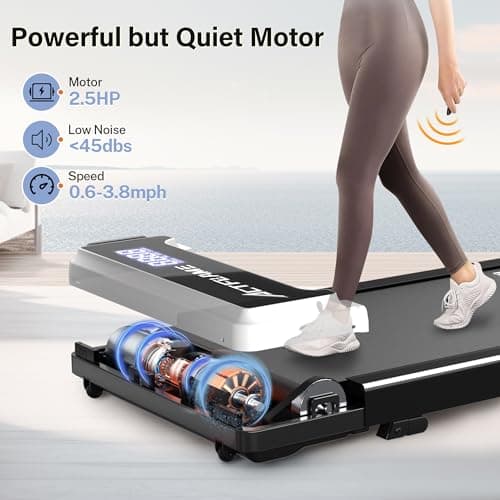 ACTFLAME Walking Pad with Incline, Portable Treadmill for Home, 4 in 1 Walking Pad Incline with Remote Control 265LB Capacity, 2.5HP Compact Treadmill with LED Display for Walking and Running 5