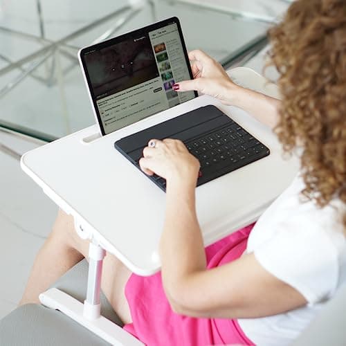 Limitless TotalDesk Portable Workstation and Lap Desk with Adjustable Height & Tilt (White) 11