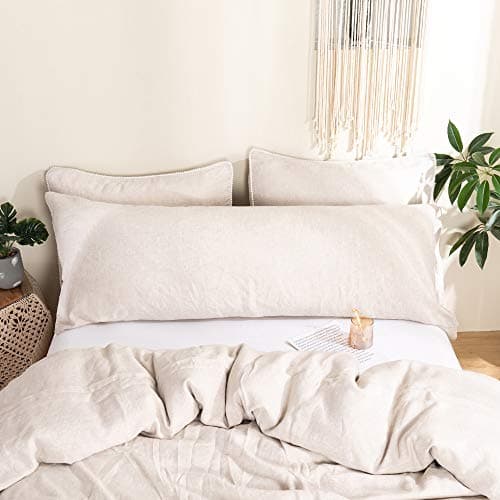 Simple&Opulence Body Pillow Cover 20" x 54",100% Pure Linen, Ultra Soft and Breathable, Body Pillowcase with Envelope Closure for Adults(Linen) 6
