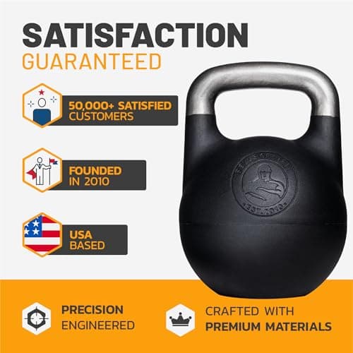 Adjustable Kettlebell Set [Bells of Steel] Kettle Bell Weight Set, Steel Shell, Internally-Loaded for Full Body Workouts, Competition Standard 35mm Handle 7
