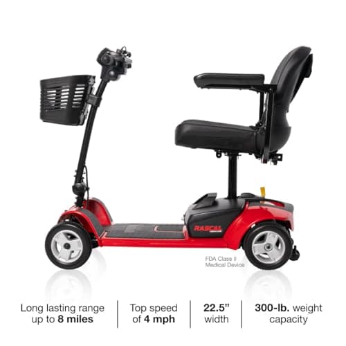 Rascal Venture 4-Wheel Portable Mobility Scooter for Travel, Easy Disassembly, Compact Design, 300 lb Capacity, Battery Included 11