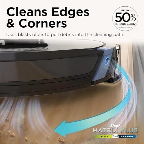Shark RV2610WA AI Ultra 2in1 Robot Vacuum & Mop with Sonic Mopping, Matrix Clean, Home Mapping, HEPA Bagless Self Empty Base, CleanEdge Technology, for Pet Hair, WiFi, Black/Silver (Renewed) 5