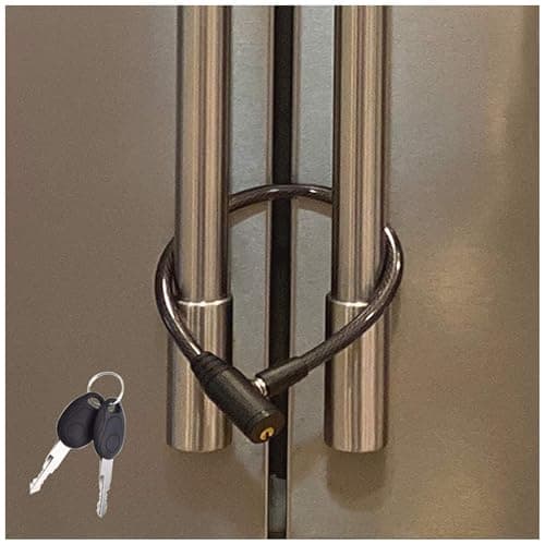 Urban August Child-Proof Refrigerator Lock for Kids & Adults - Lock for French Door Fridge and Cabinet (Regular, Black - 1 Pack)