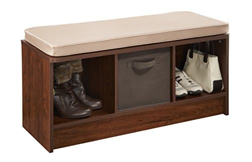 ClosetMaid 1309 3-Cube Storage Bench, Dark Cherry with Tan Cushion 4