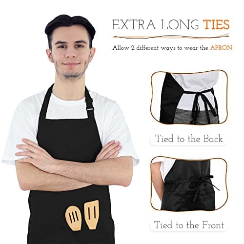 KOMBOH Pack of 2 Apron, 100% Waterproof Professional Apron, Light Weight - Heavy Duty Breathable, Large Straps and Large Pockets, Printable Apron. 5