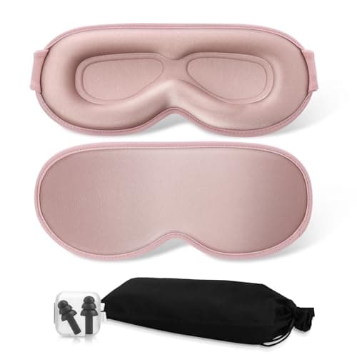 3D Deep Contoured Cup Sleep Mask, 99% Block Out Light Zero Pressure Sleeping Cover with Adjustable Strap, Eyelash Sleeping Mask for Extensions, Breathable Blindfold for Women Men-P