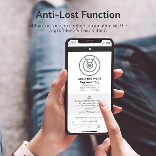 CHZHVAN Air Tags-4 Pack, Smart Bluetooth Tracker Works with Apple Find My APP (iOS Only, Not for Android), Keys Finder and Item Locator for Luggage, Backpack, Pets, Replaceable Battery (Black) 5