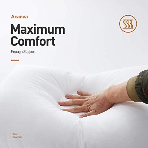 Acanva Basic Bed Pillow Soft Rest Cushion Stuffer for Sleeping, Standard, White 2 Count 5