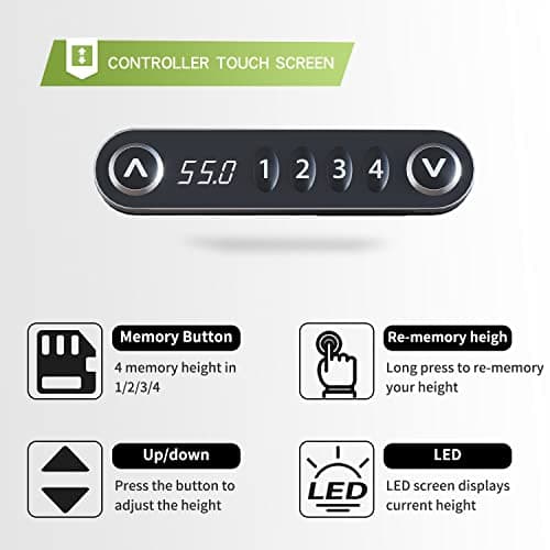 Radlove Electric Height Adjustable Standing Desk, 63x 30 Inches Stand Up Desk Workstation, Splice Board Home Office Computer Standing Table Ergonomic Desk (White+ Oak, 63x30'') 7