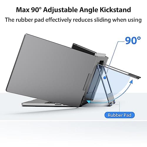 KYY Triple Laptop Screen Extender, 14" 1080P FHD IPS Dual Portable Extended Monitor, USB C Travel for 12-16'' Laptop, 210°Rotation & Kickstand, Plug and Play, X90 (Windows Only) 6